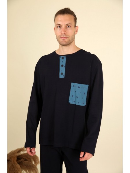 HAPPY FAMILY - Ανδρική Χειμερινή Πιτζάμα "classic" #712 Μαρέν