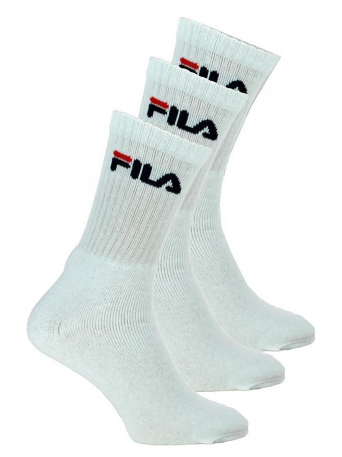 FILA Ανδρικές Αθλητικές Κάλτσες Set 3 τεμαχίων - F9505 ΛΕΥΚΟ