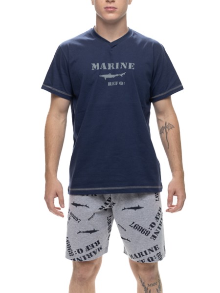 GALAXY - Ανδρική Καλοκαιρινή Πιτζάμα Marine #701 Μαρεν