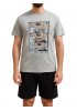 GALAXY - Ανδρική Καλοκαιρινή Πιτζάμα Faces #703 Γκρι Μελανζέ