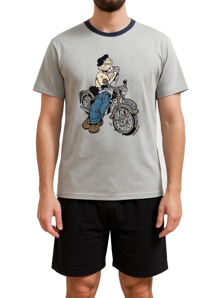 GALAXY - Ανδρική Καλοκαιρινή Πιτζάμα Bike #709 Γκρι