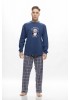 GALAXY - Ανδρική Χειμερινή Πιτζάμα “Snow It All” #791 Μπλε Ραφ
