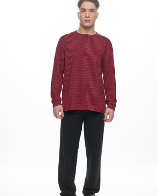 GALAXY - Ανδρική Χειμερινή Πιτζάμα “ζακαρ” #750 Μπορντό