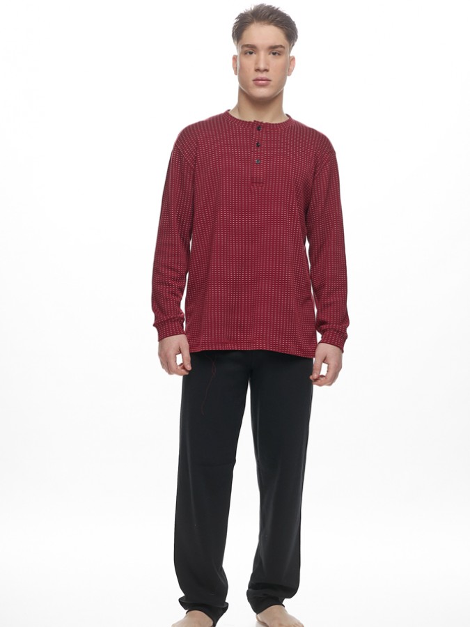 GALAXY - Ανδρική Χειμερινή Πιτζάμα “ζακαρ” #750 Μπορντό