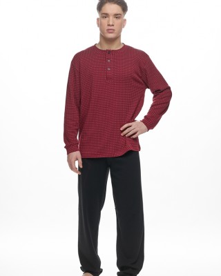 GALAXY - Ανδρική Χειμερινή Πιτζάμα “ζακαρ” #750 Μπορντό