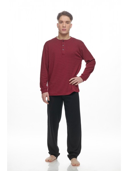 GALAXY - Ανδρική Χειμερινή Πιτζάμα “ζακαρ” #750 Μπορντό