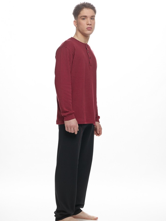 GALAXY - Ανδρική Χειμερινή Πιτζάμα “ζακαρ” #750 Μπορντό