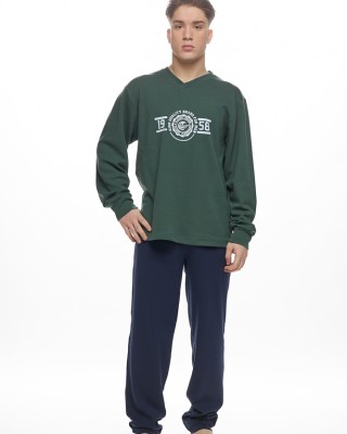 GALAXY - Ανδρική Χειμερινή Πιτζάμα “1958” #789 Χακί