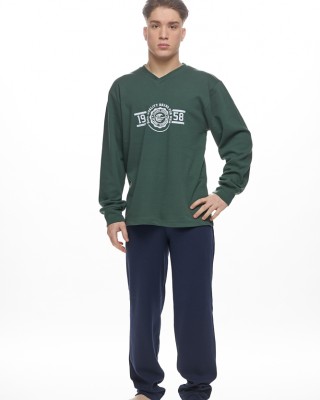 GALAXY - Ανδρική Χειμερινή Πιτζάμα “1958” #789 Χακί