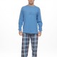 GALAXY - Ανδρική Χειμερινή Πιτζάμα “HIS” #790 Μπλε Ραφ