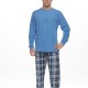GALAXY - Ανδρική Χειμερινή Πιτζάμα “HIS” #790 Μπλε Ραφ