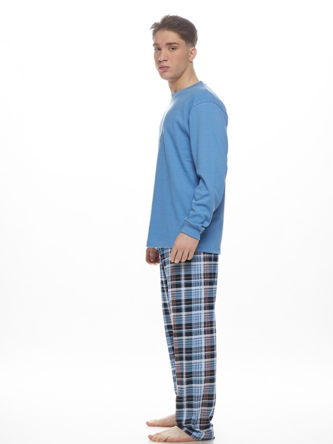 GALAXY - Ανδρική Χειμερινή Πιτζάμα “HIS” #790 Μπλε Ραφ