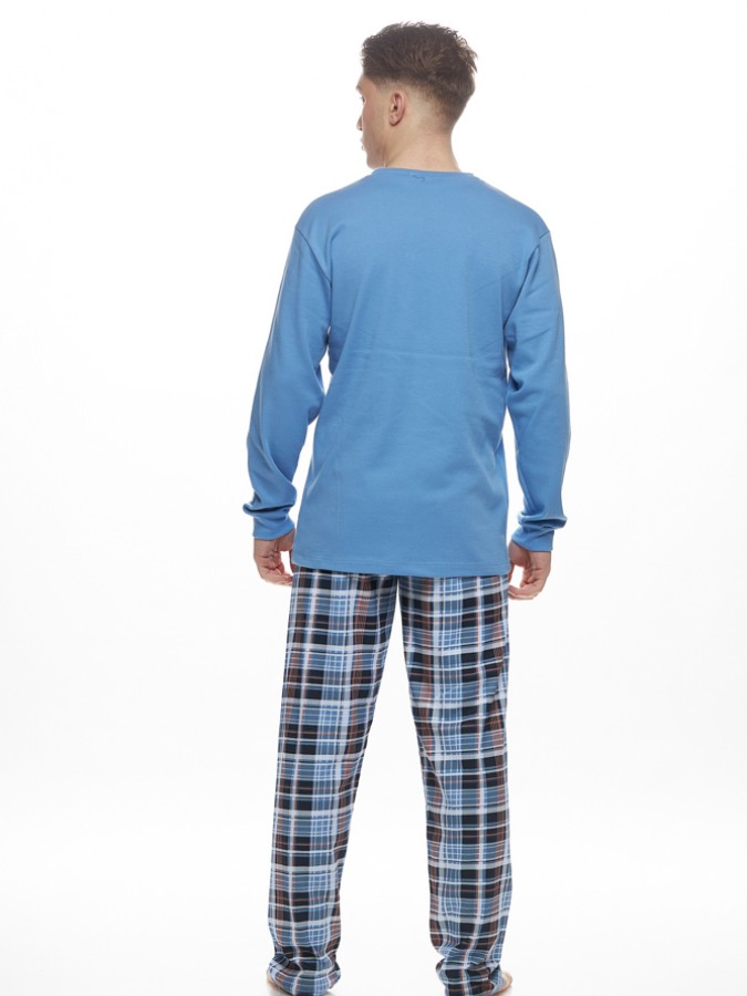 GALAXY - Ανδρική Χειμερινή Πιτζάμα “HIS” #790 Μπλε Ραφ
