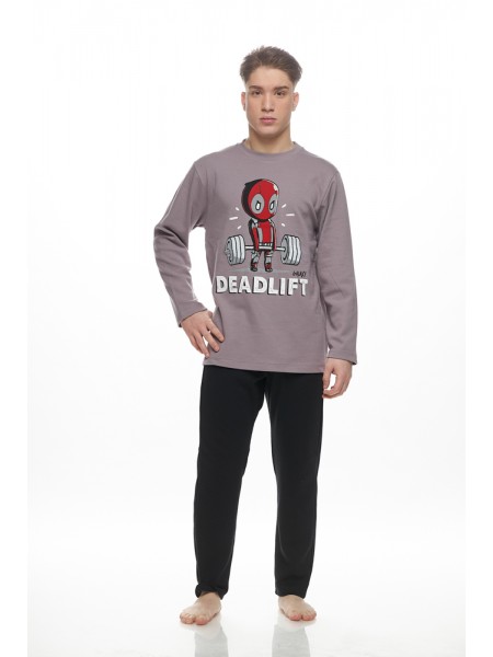 GALAXY - Ανδρική Χειμερινή Πιτζάμα “Deadlift” #791 Γκρι GALAXY - Ανδρική Χειμερινή Πιτζάμα “Deadlift” #791 Γκρι
