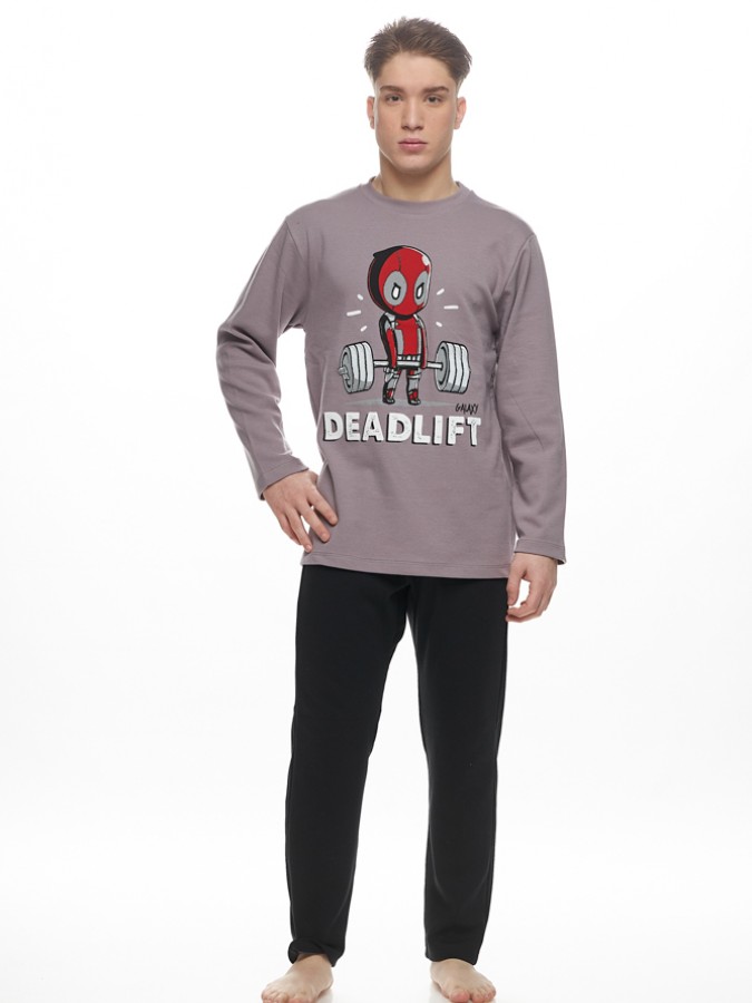 GALAXY - Ανδρική Χειμερινή Πιτζάμα “Deadlift” #791 Γκρι GALAXY - Ανδρική Χειμερινή Πιτζάμα “Deadlift” #791 Γκρι