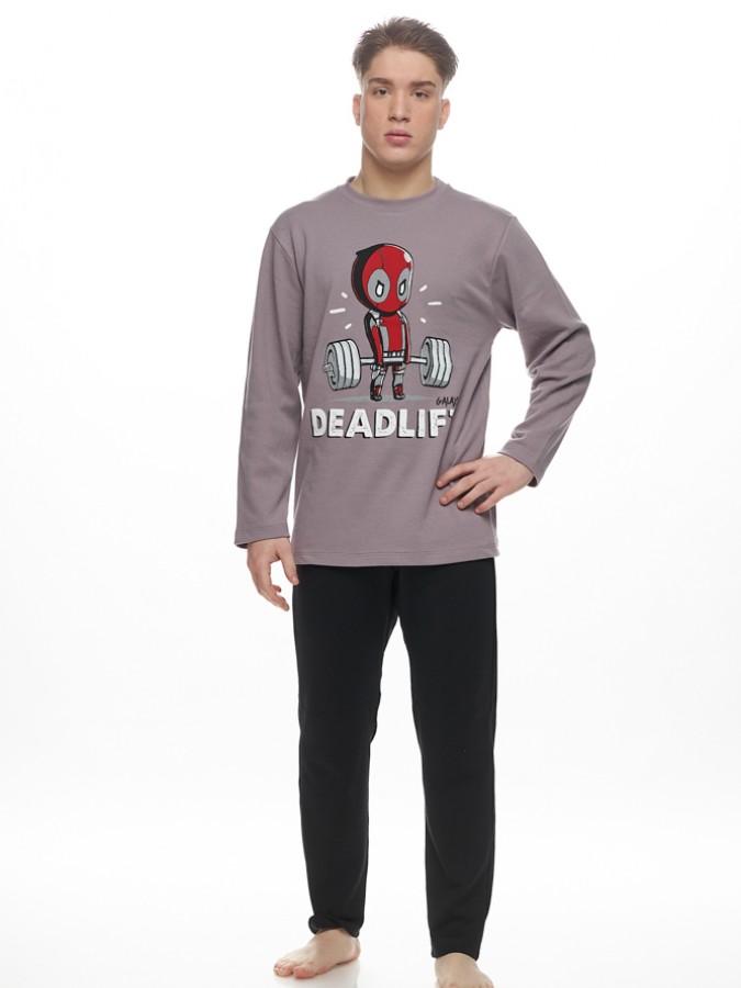 GALAXY - Ανδρική Χειμερινή Πιτζάμα “Deadlift” #791 Γκρι GALAXY - Ανδρική Χειμερινή Πιτζάμα “Deadlift” #791 Γκρι