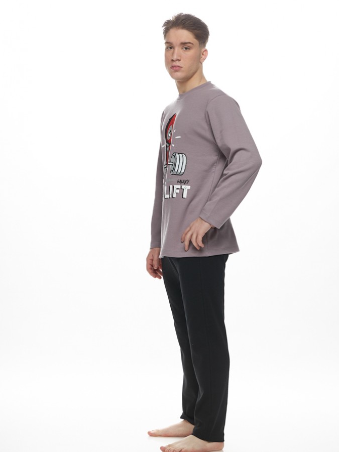 GALAXY - Ανδρική Χειμερινή Πιτζάμα “Deadlift” #791 Γκρι GALAXY - Ανδρική Χειμερινή Πιτζάμα “Deadlift” #791 Γκρι