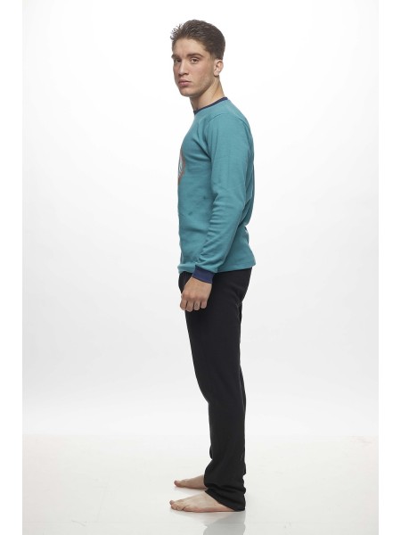 GALAXY - Ανδρική Χειμερινή Πιτζάμα “Σχέδιο Κύκλους” #795 Πετρόλ