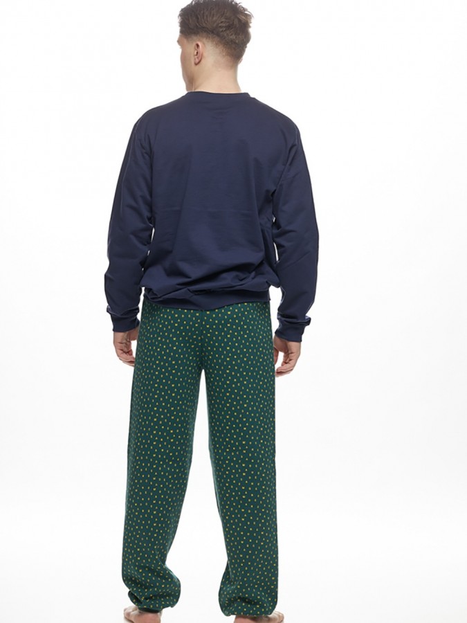 GALAXY - Ανδρική Χειμερινή Πιτζάμα “Hello Honey” #801 Μπλε