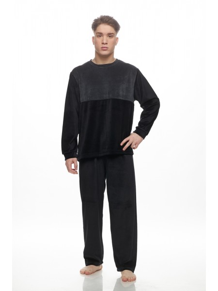 GALAXY - Ανδρική Χειμερινή Πιτζάμα Βελουτέ #806 Μαύρο GALAXY - Ανδρική Χειμερινή Πιτζάμα Βελουτέ #806 Μαύρο