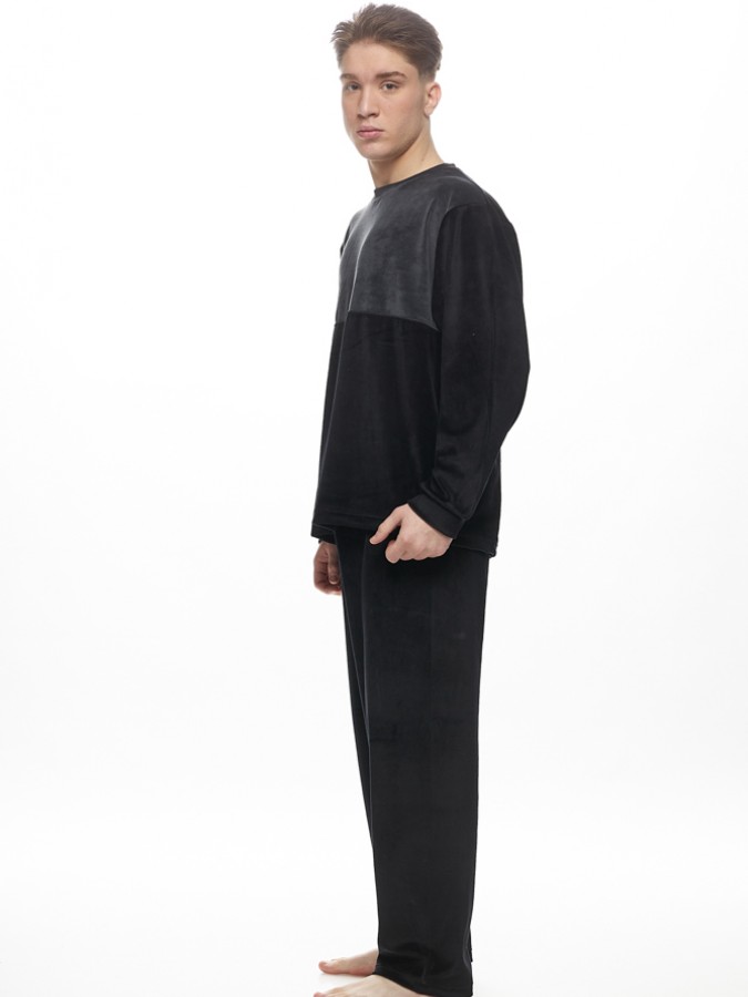 GALAXY - Ανδρική Χειμερινή Πιτζάμα Βελουτέ #806 Μαύρο GALAXY - Ανδρική Χειμερινή Πιτζάμα Βελουτέ #806 Μαύρο