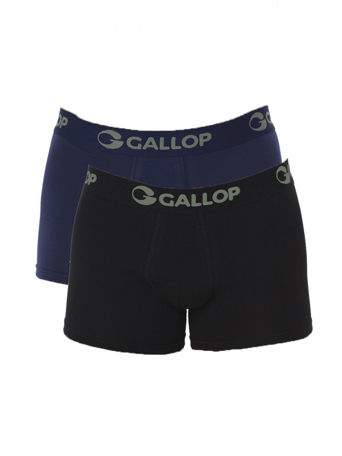 GALLOP Ανδρικό Boxer 2 Pack #G982-09 Μαύρο-Μπλε