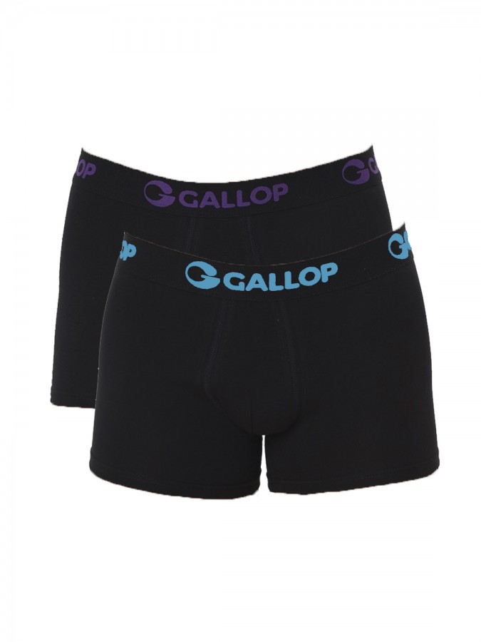 GALLOP Ανδρικό Boxer 2 Pack #G982-27 Μαύρο-Μαύρο