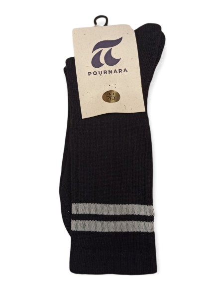 POURNARA Ανδρικές Κάλτσες Βαμβακερή Sport Αθλητική #2198-19 Μαύρο