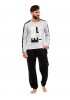 SECRET POINT - Ανδρική Χειμερινή Πιτζάμα "RELAX ME" #222-022 Γκρι