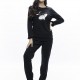 GALAXY - Γυναικεία Χειμερινή Πυτζάμα Βαμβακερή "Cat" #822 Μαύρο