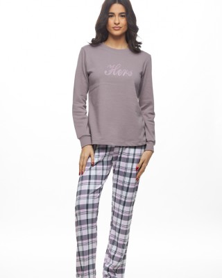 GALAXY - Γυναικεία Χειμερινή Πυτζάμα Βαμβακερή "Hers" #810 Γκρι