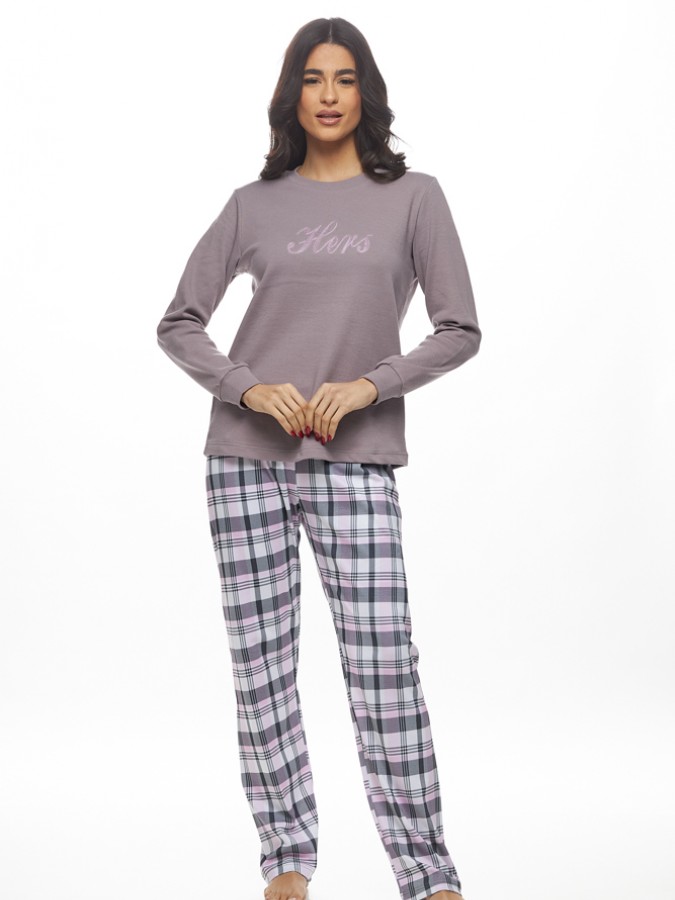 GALAXY - Γυναικεία Χειμερινή Πυτζάμα Βαμβακερή "Hers" #810 Γκρι