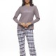 GALAXY - Γυναικεία Χειμερινή Πυτζάμα Βαμβακερή "Hers" #810 Γκρι