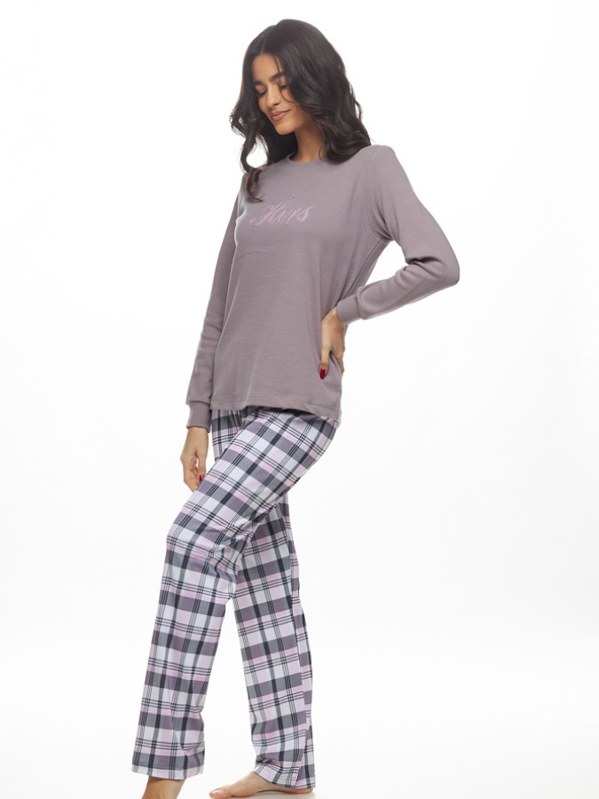 GALAXY - Γυναικεία Χειμερινή Πυτζάμα Βαμβακερή "Hers" #810 Γκρι
