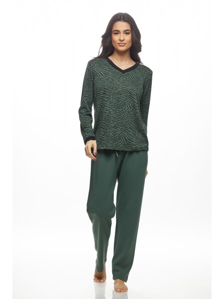 GALAXY - Γυναικεία Χειμερινή Πυτζάμα Βαμβακερή "animal print" #820 Πράσινο GALAXY - Γυναικεία Χειμερινή Πυτζάμα Βαμβακερή "animal print" #820 Πράσινο