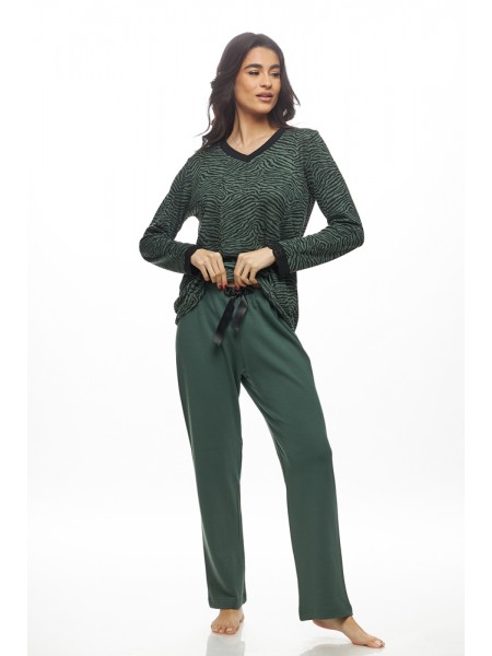 GALAXY - Γυναικεία Χειμερινή Πυτζάμα Βαμβακερή "animal print" #820 Πράσινο GALAXY - Γυναικεία Χειμερινή Πυτζάμα Βαμβακερή "animal print" #820 Πράσινο