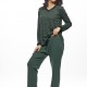 GALAXY - Γυναικεία Χειμερινή Πυτζάμα Βαμβακερή "animal print" #820 Πράσινο