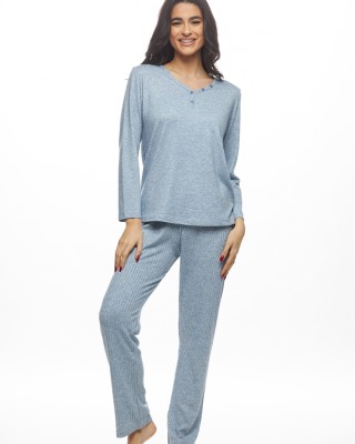 GALAXY - Γυναικεία Χειμερινή Πυτζάμα Βισκόζι #832 Γαλάζιο