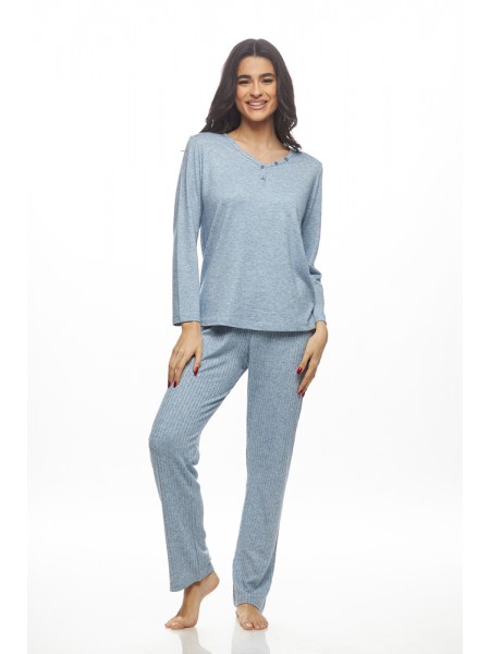 GALAXY - Γυναικεία Χειμερινή Πυτζάμα Βισκόζι #832 Γαλάζιο GALAXY - Γυναικεία Χειμερινή Πυτζάμα Βισκόζι #832 Γαλάζιο