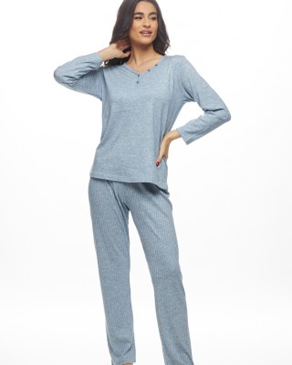 GALAXY - Γυναικεία Χειμερινή Πυτζάμα Βισκόζι #832 Γαλάζιο