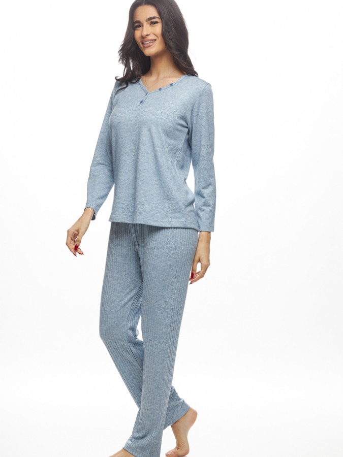 GALAXY - Γυναικεία Χειμερινή Πυτζάμα Βισκόζι #832 Γαλάζιο