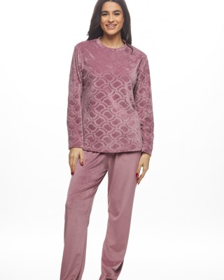 GALAXY - Γυναικεία Χειμερινή Πυτζάμα Βελουτε  #843 Σάπιο Μήλο