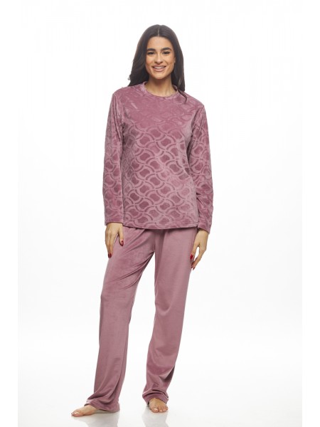 GALAXY - Γυναικεία Χειμερινή Πυτζάμα Βελουτε  #843 Σάπιο Μήλο