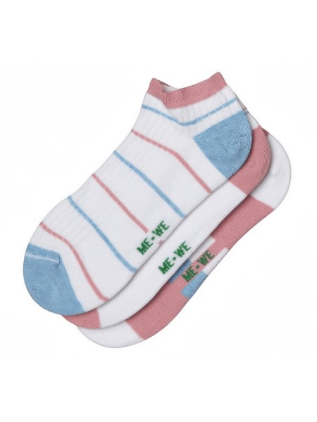 MEWE Γυναικείες Κάλτσες Κοφτές με σχέδιο 3ΤΕΜ - 1-0844 Λευκό