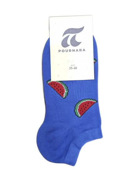 POURNARA Γυναικείες Κάλτσες Design Watermelon #3004-2 Μπλε