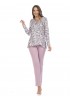 SECRET POINT - Γυναικεία Χειμερινή Πυτζάμα με Κουμπί Βαμβακερή  #167 Γκρι