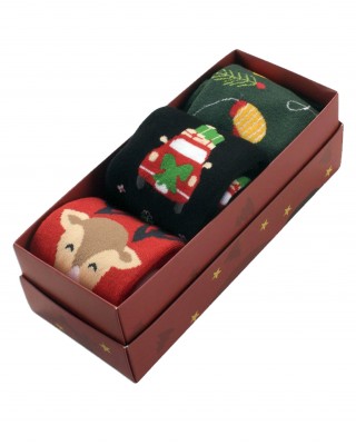 SOMA Γυναικείες Χριστουγεννιάτικες Κάλτσες 3 Ζευγάρια #GFBOX2 Πολύχρωμες