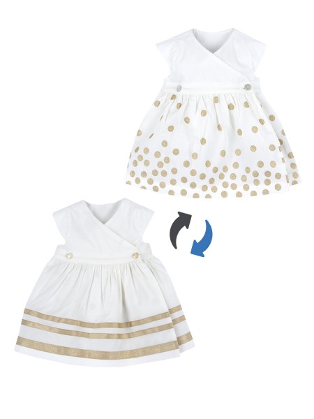 CHICCO Βρεφικό Φόρεμα διπλής όψεως για Κορίτσια 3 - 24 μηνών #239752 Λευκό