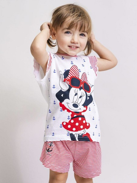 CERDA BEBE Πυτζάμα Καλοκαιρινή Α/Μ για κορίτσι 6-36 μηνών Minnie Mouse #8980 Λευκό