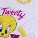 CERDA Παιδική Πυτζάμα Χειμωνιάτικη για Κορίτσι 3-7 ετών Looney Tunes Tweety #0110 Λευκό